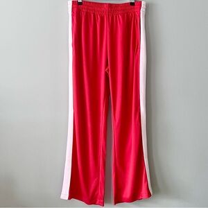 Abercrombie & Fitch Wide-Leg Track Pants | Red w/ White Stripe | Size M